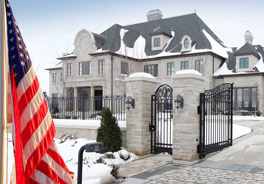 House with American Flag